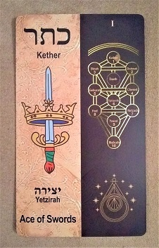 Kabbalistic Tarot Ace Swords Ace of Swords card from the Kabbalistic Tarot