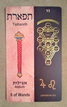 Kabbalistic Tarot Six Wands Six of Wands card from the Kabbalistic Tarot